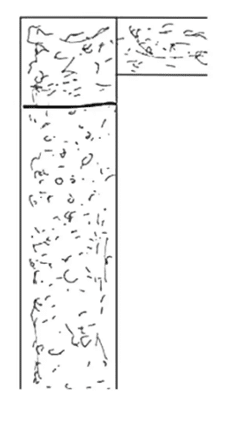 Another detailed technical drawing showing additional cracks in a concrete column, also labeled as 