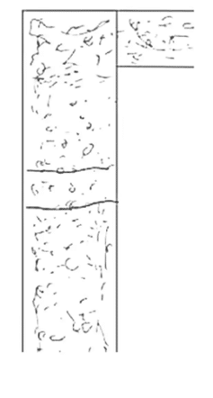 A detailed technical drawing showing cracks in a concrete column, labeled as 