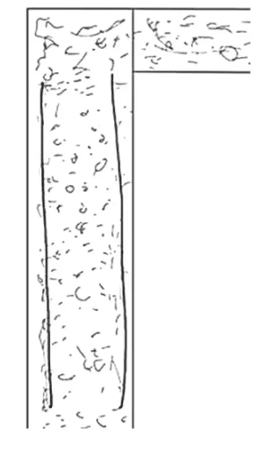 Another detailed technical drawing showing additional cracks in a concrete column, also labeled as 