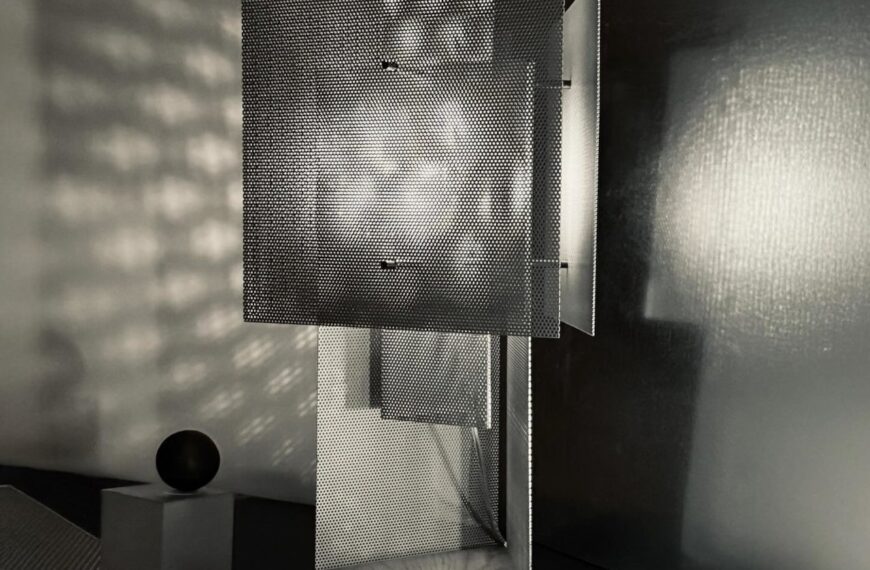 Perforated Metal Lamp Paints with Light and Shadow