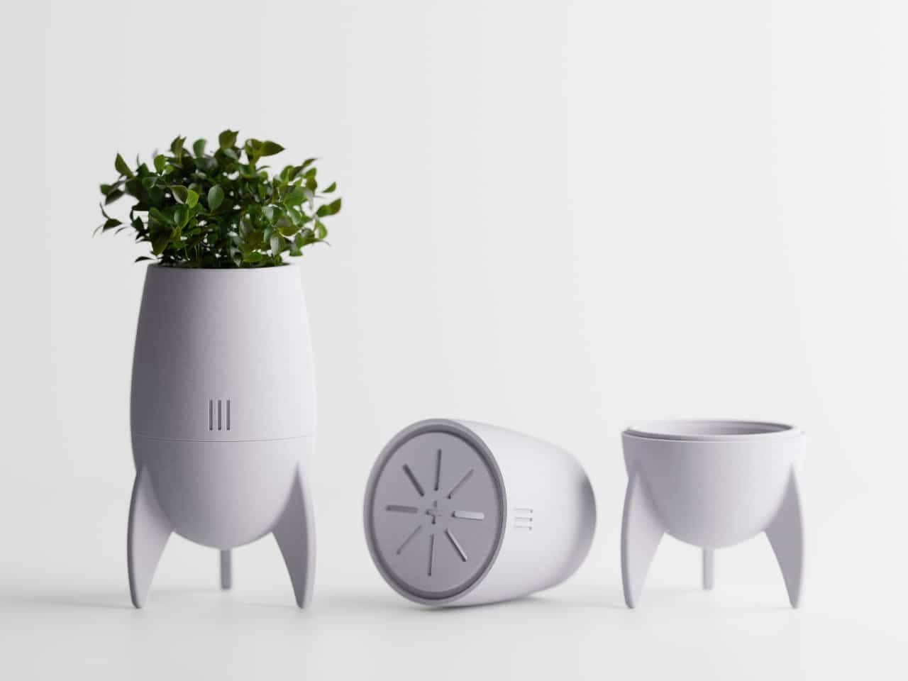 Rocket-inspired 3D Printed Plant Pot Launches Playful Style for Indoor Gardens
