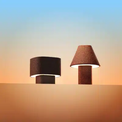 Terra sustainable lamps offer eco-friendly lighting made from biowaste, ideal for green architecture and sustainable construction projects.