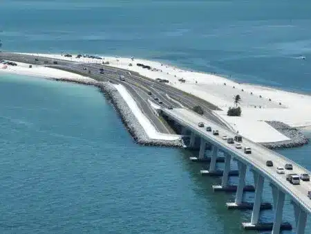 "Renovated Sanibel Causeway with storm-resilient design and reinforced structure."