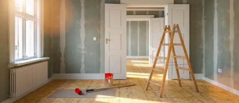 "Apartment under renovation with modification tools"