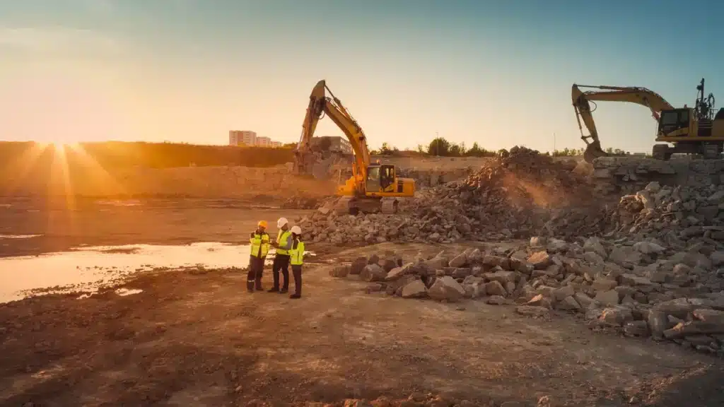 Construction site under environmental monitoring.







