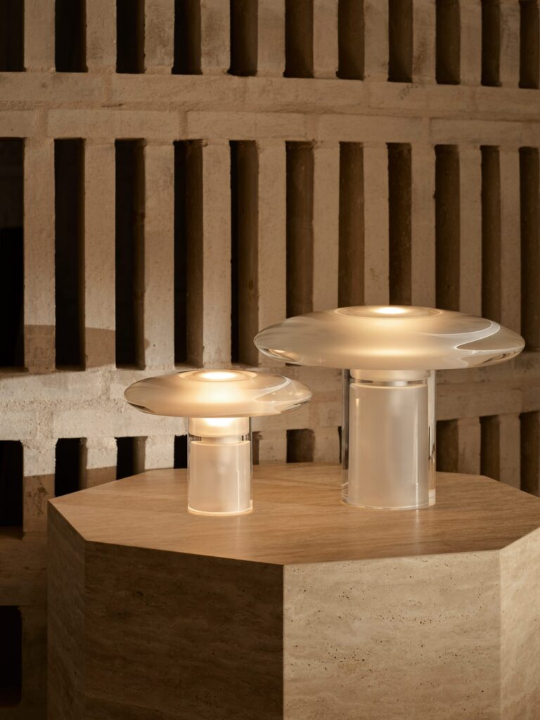 Nola Lamp: Crystal and Stone Light Sculpture