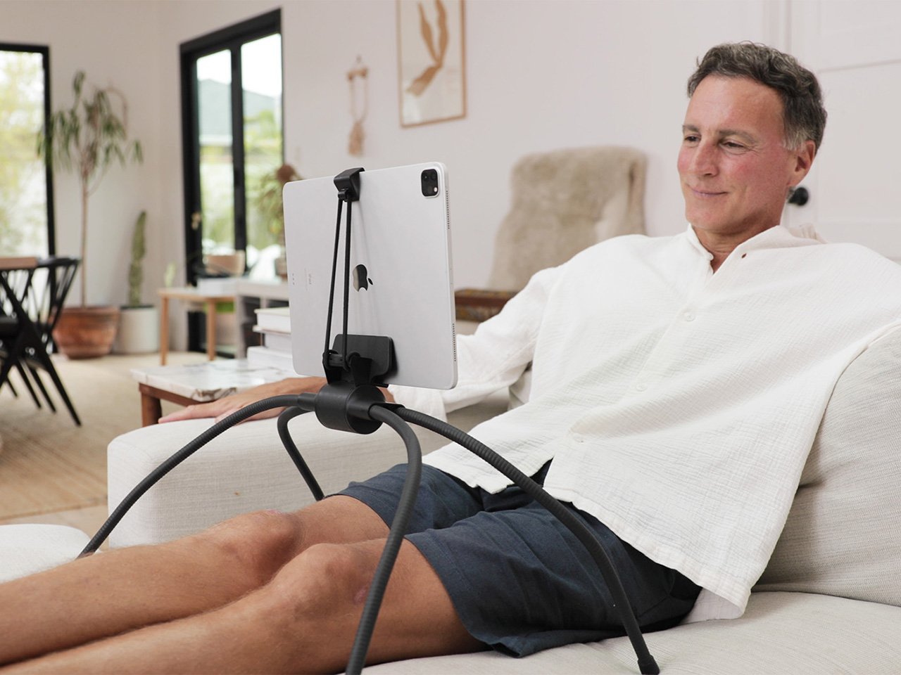 Tablet stand used as a secondary screen for remote work setup