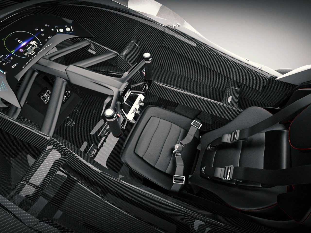 Single-seat cockpit with step marking