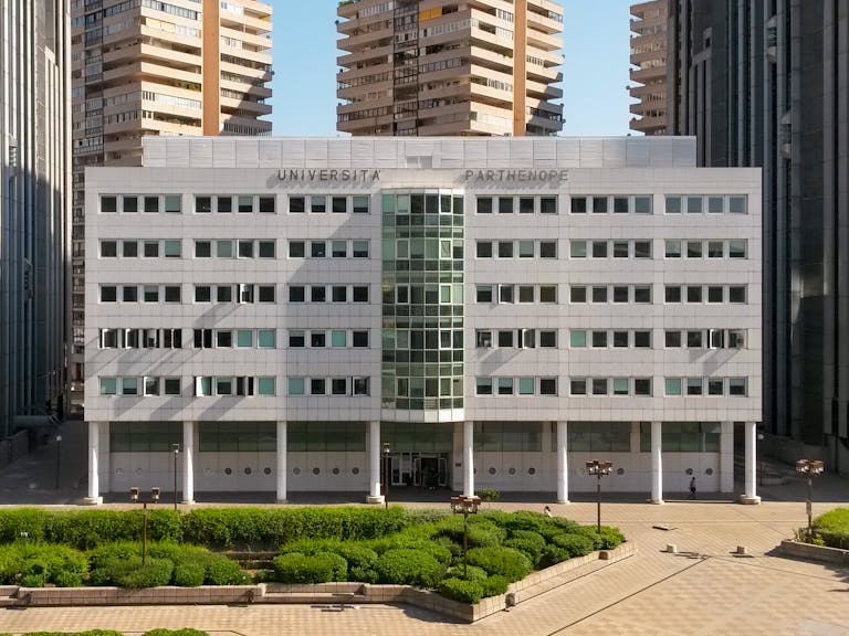 Front view of Università Parthenope, Napoli's modern educational architecture.