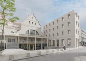 تصميم واجهة فريدة تجمع بين الزخارف العضوية الطرازية وأسلوب الطباعة ثلاثية الأبعاد الرقمية، مع تفاصيل دقيقة تعكس التراث بأسلوب حديث ومستدام.