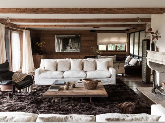 تصميم داخلي مستدام في شاليه جبلي