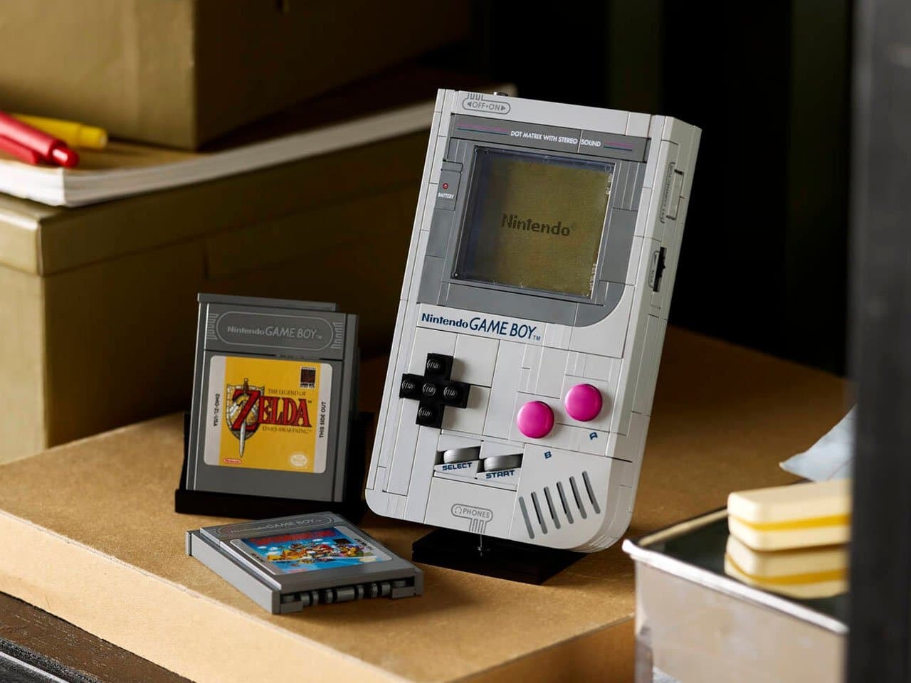 LEGO brings back the GameBoy with a clever lenticular screen and click-in cartridges