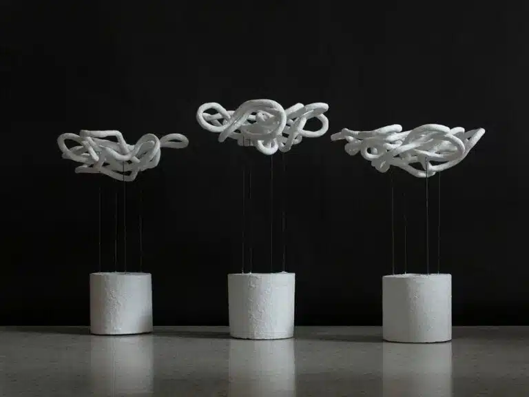 Sculptural LOOPS Lamp Creates Dramatic Shadows With Plaster and Sisal