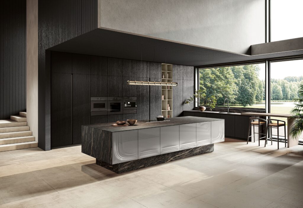 Febal Casa and Zaha Hadid Architects Onda kitchen collection