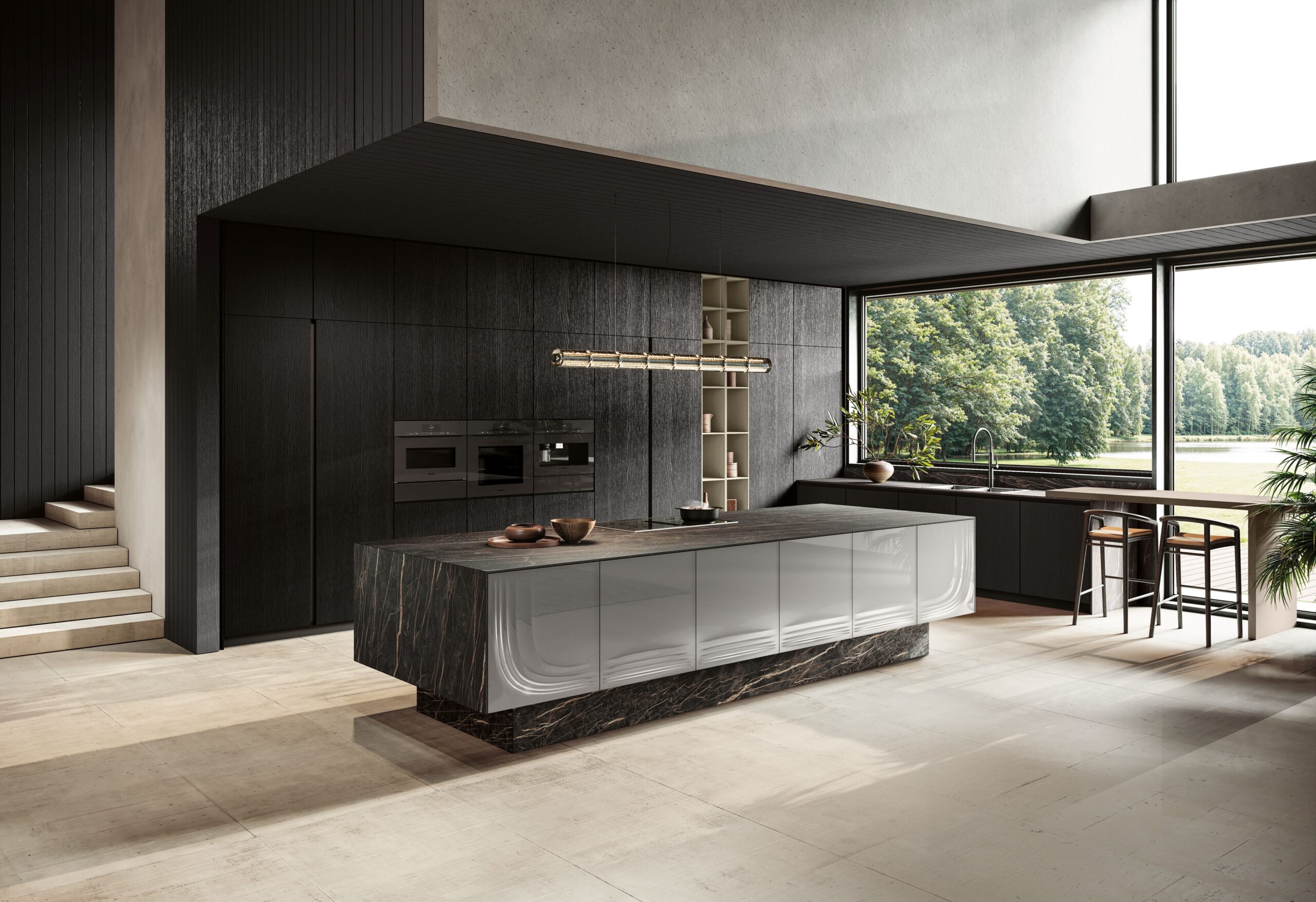 Febal Casa and Zaha Hadid Architects Onda kitchen collection