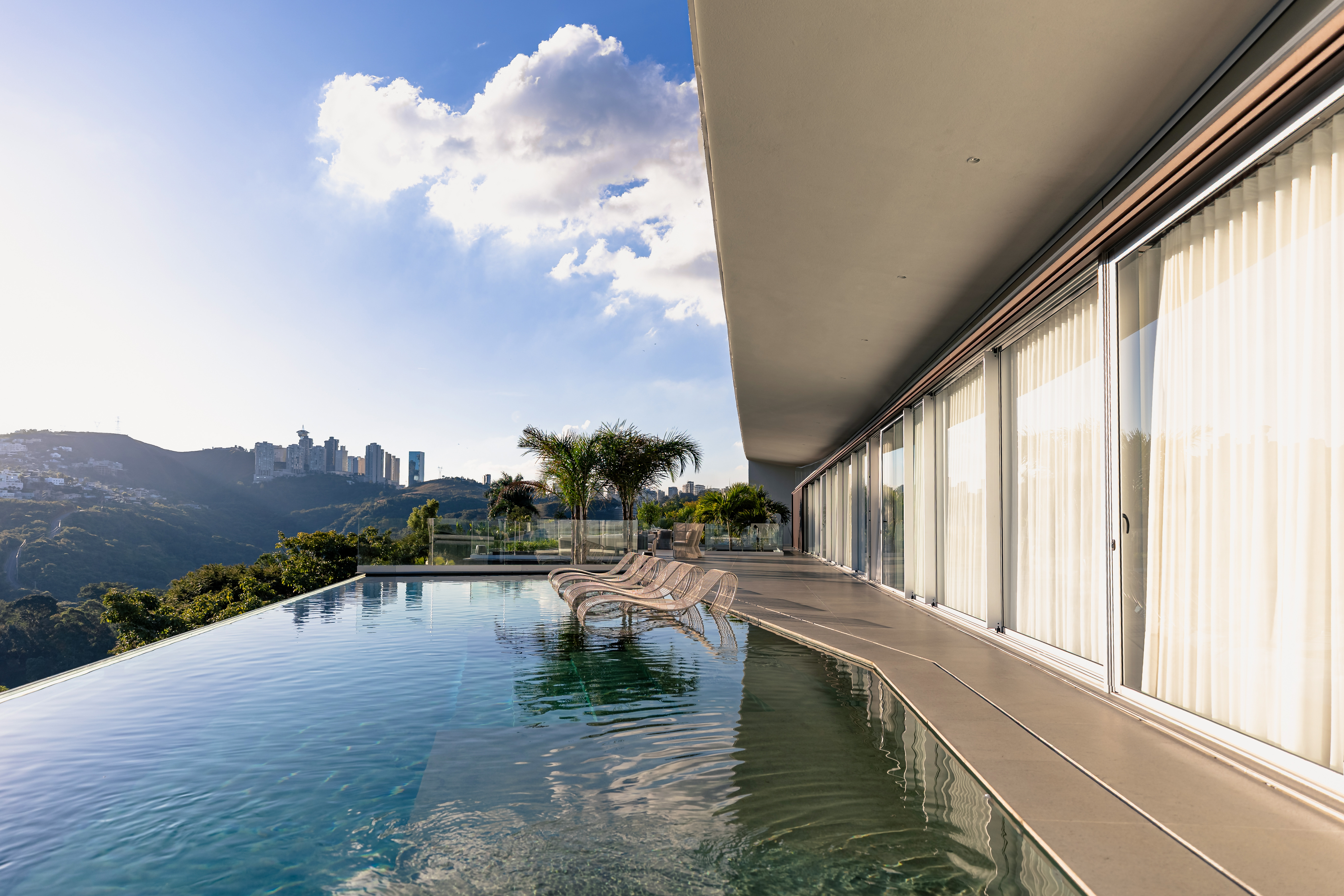 The main terrace also contains an infinity pool