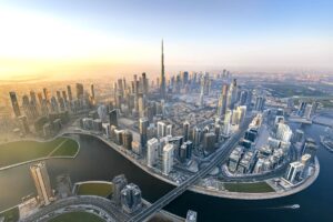 Dubai skyline showcasing rapid population growth and urban expansion