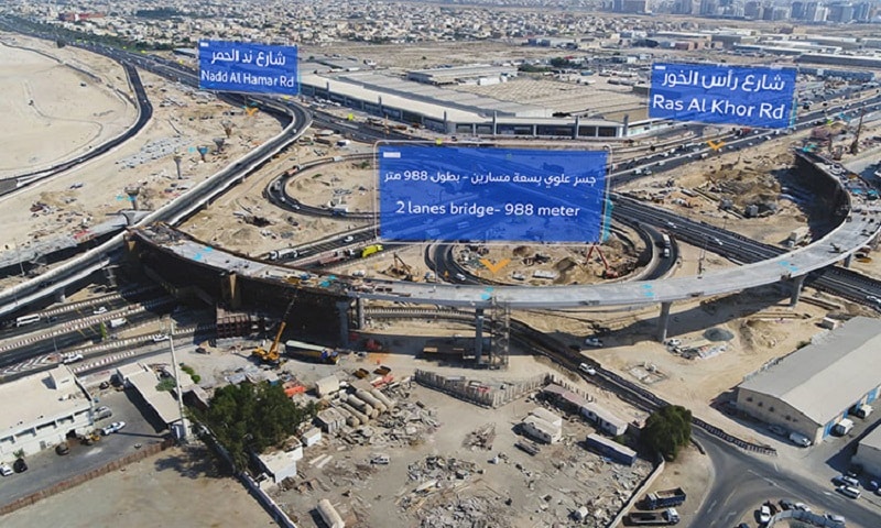 صورة جوية لتقاطع ند الحمر توضح التكوين الهندسي الجديد