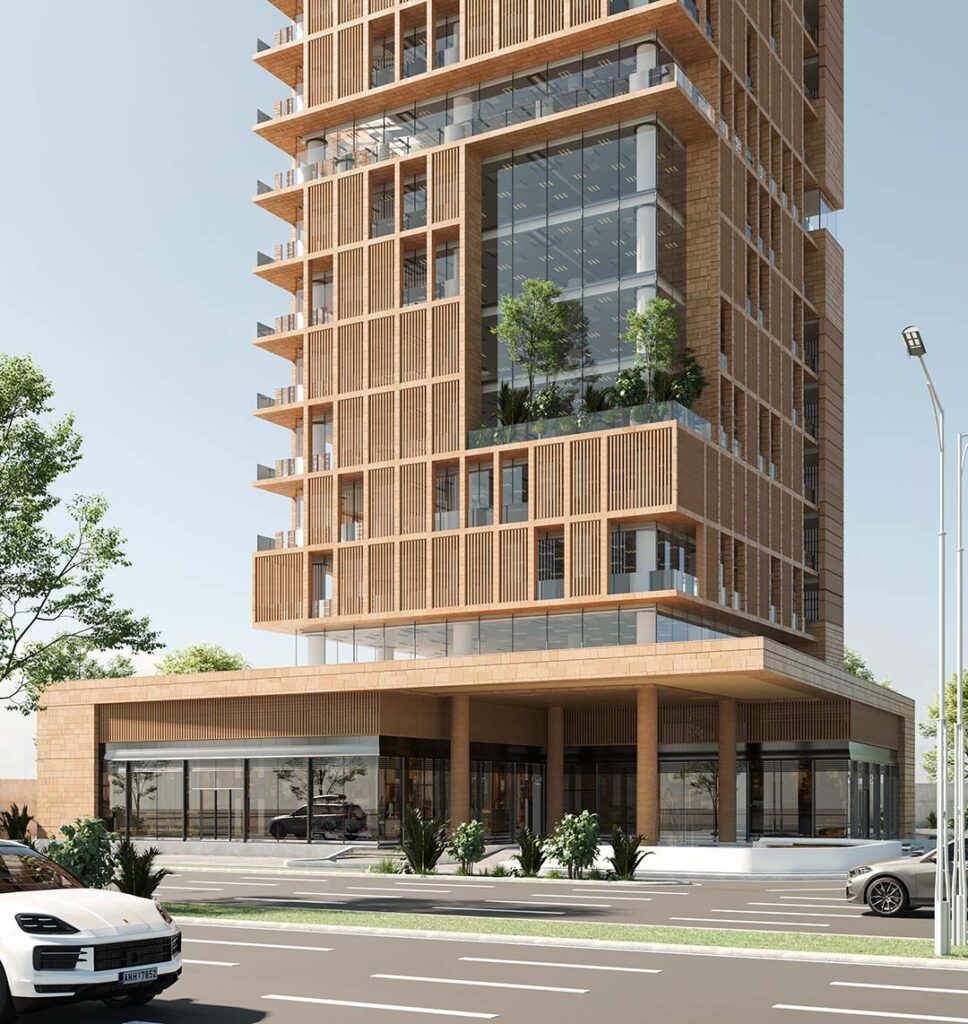 التصميم المعماري لبرج لا غارا على طريق الملك فهد