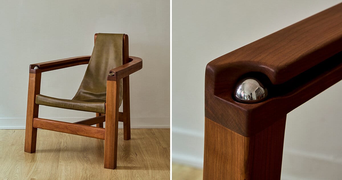 تم وضع كرة فولاذية في مسند ذراع من كرسي Tanuvi Hegde "Reflect" للتصميم الصديق للملالين