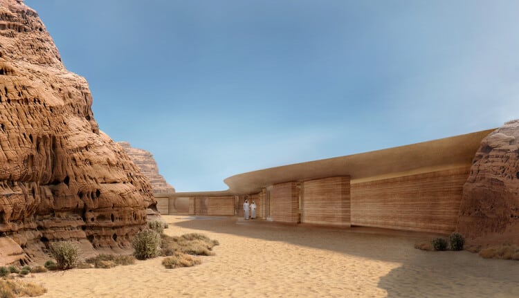 Desert dwelling integrated with the sand dunes in AlUla
