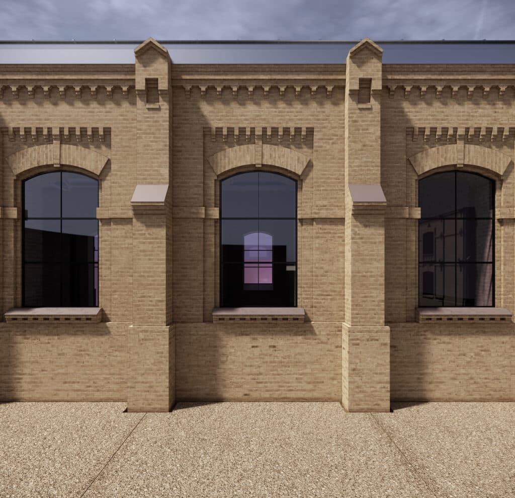 Facade of the Tashkent Centre for Contemporary Arts after renovation preserving its industrial character