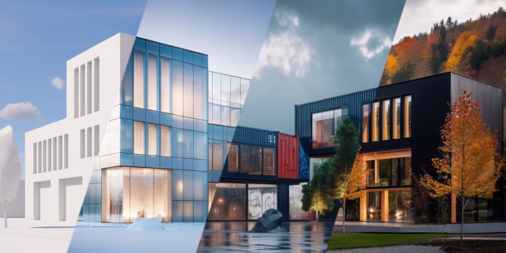 Modern architectural visualization created with AI technology