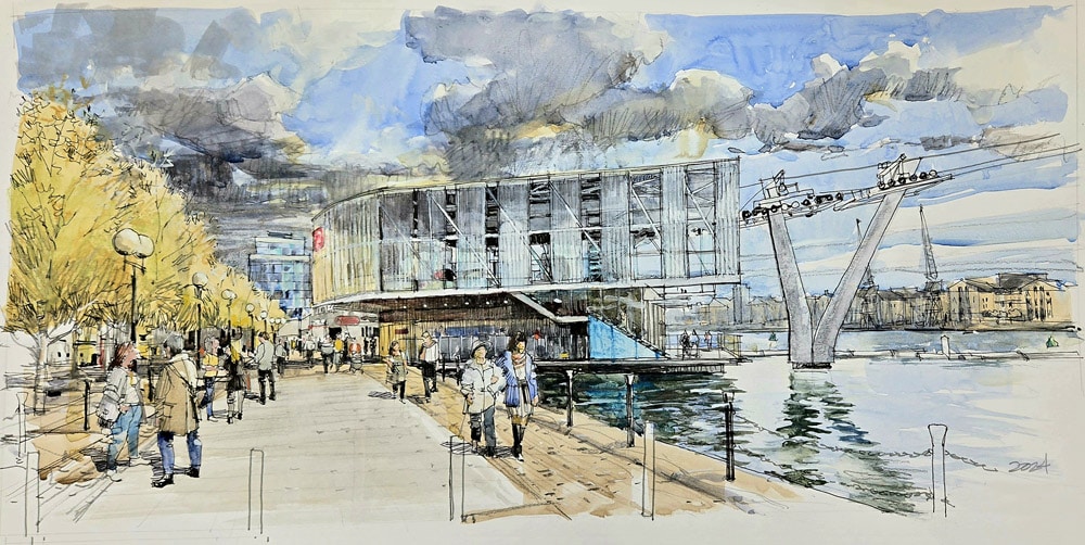 مجموعة من الأعمال المعمارية الفنية المعروضة في طوكيو