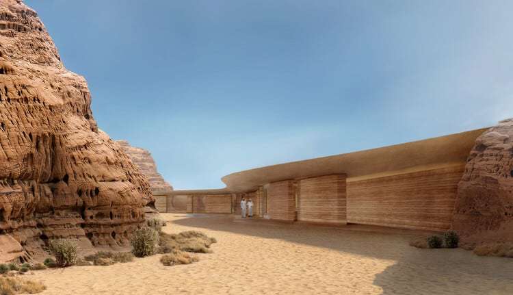 Desert dwelling integrated with the sand dunes in AlUla