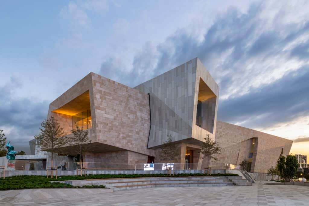 Open terraces of the museum seamlessly connect indoors with outdoors