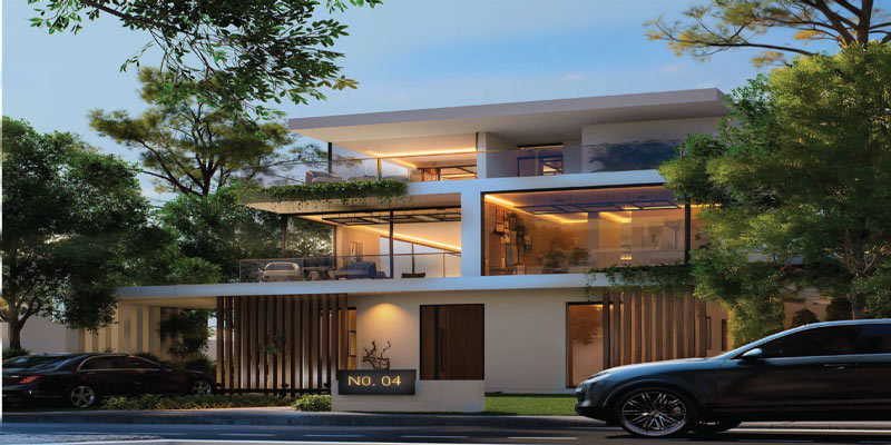 واجهة معمارية حديثة لإحدى الفلل في مشروع لايف وايز بالقاهرة الجديدة