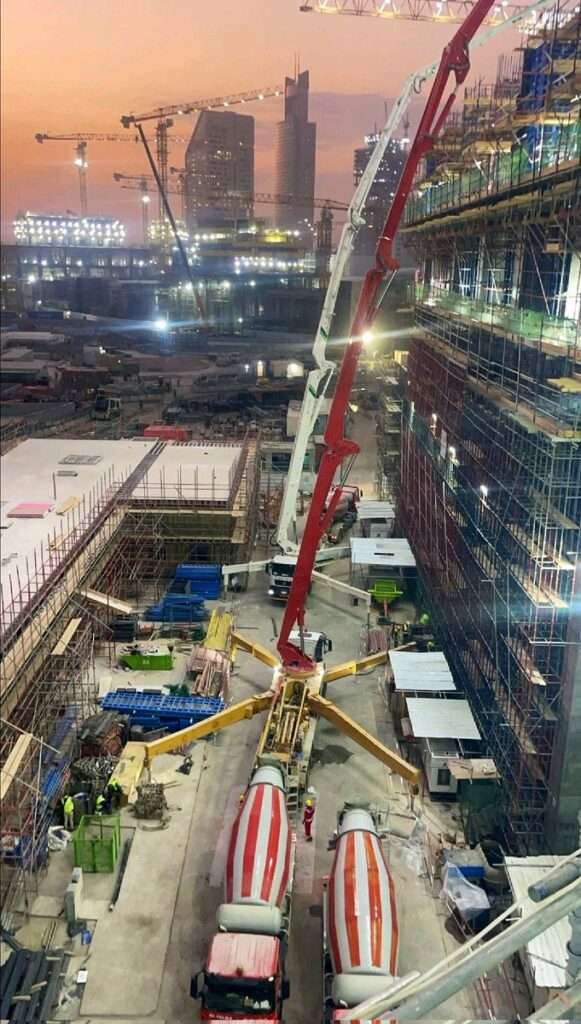 Aerial view of Canopy Hotel construction site in north Riyadh
