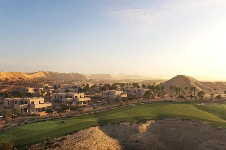 Interior spaces of Wadi Safar villas with wide openings and natural lighting