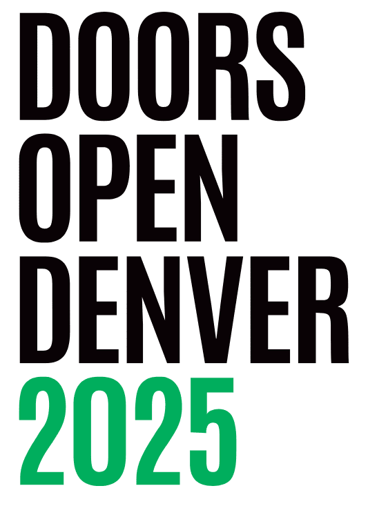 The &ldquo;Doors Open Denver 2025&rdquo; logo in bold black text with &ldquo;2025&rdquo; highlighted in vibrant green against a black background.