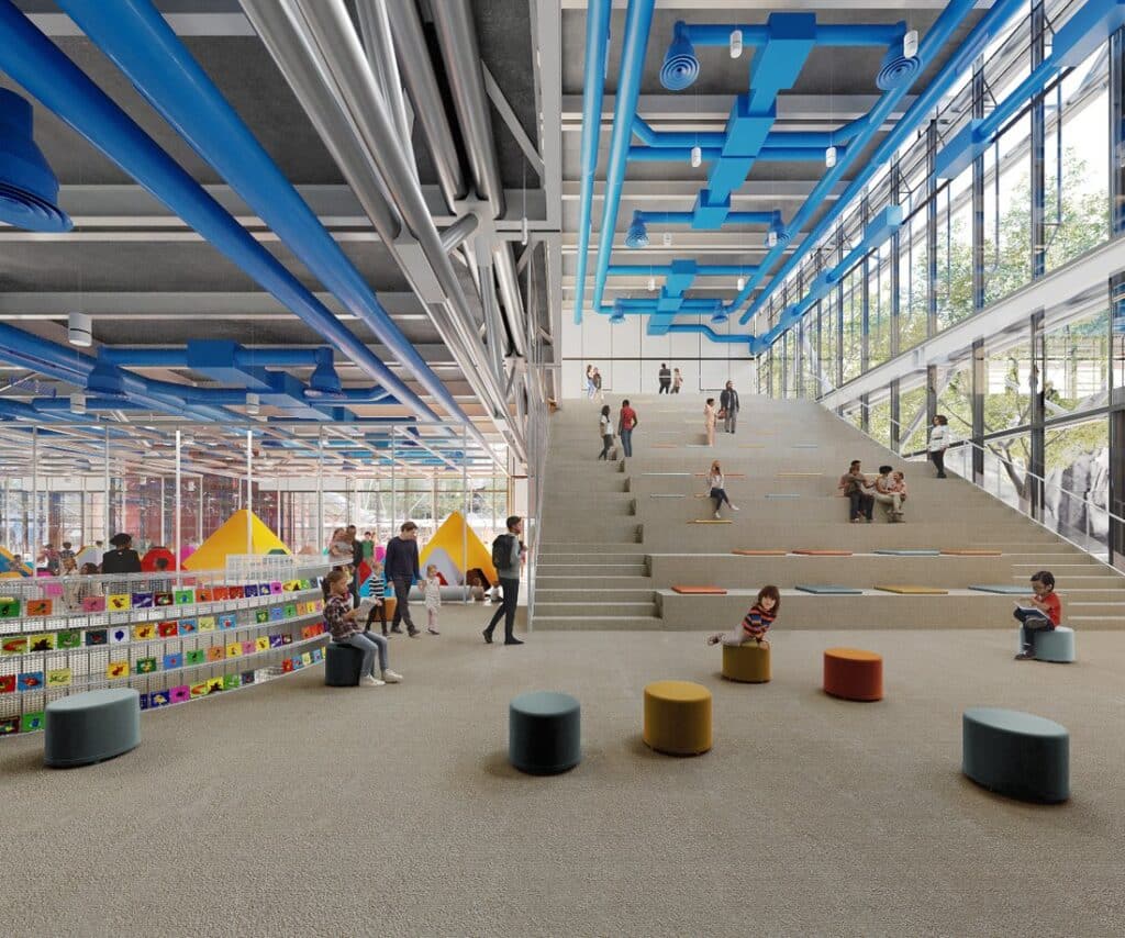 المساحات العامة المفتوحة أمام مركز بومبيدو أثناء التهيئة الجديدة