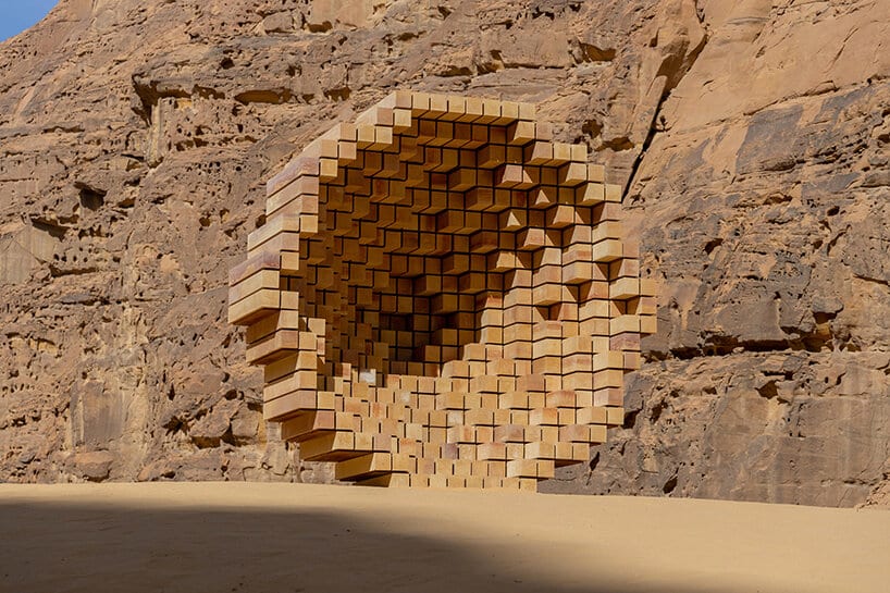 Open interior space connecting the architecture to the sky in AlUla