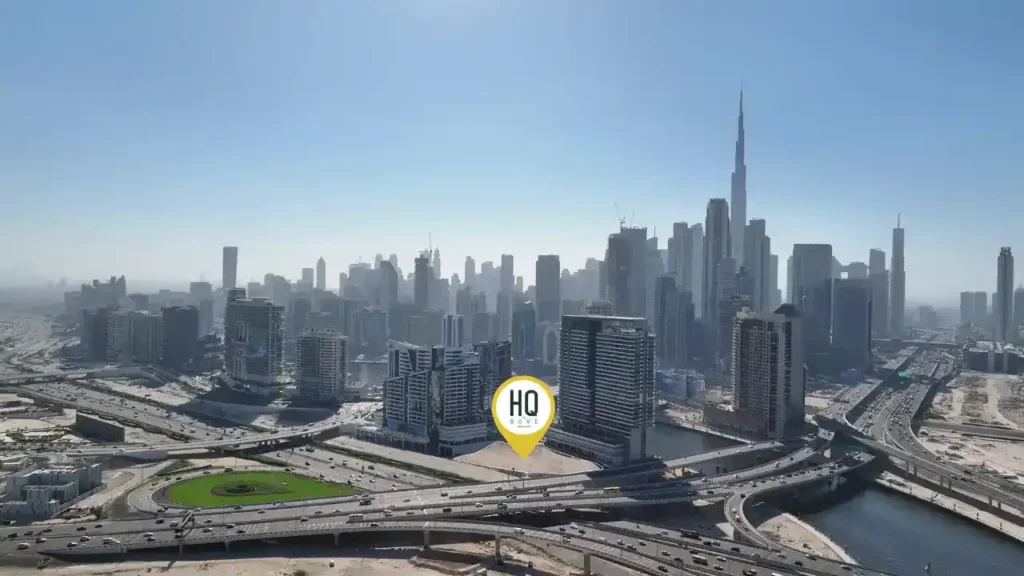 Architectural rendering of HQ by Rove offices facing Marasi Bay