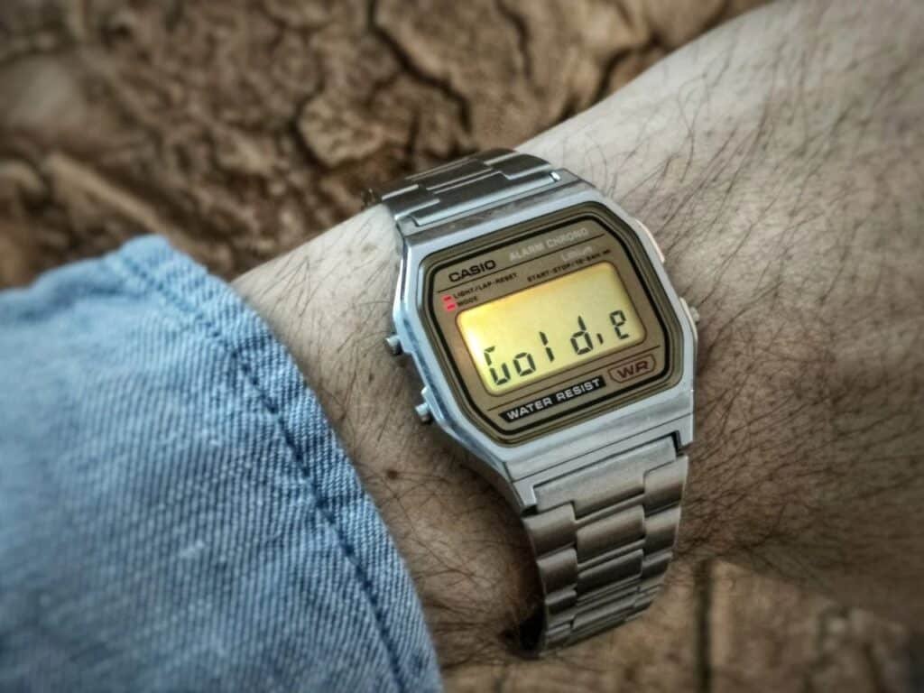 Classic LCD display of Casio F-91W