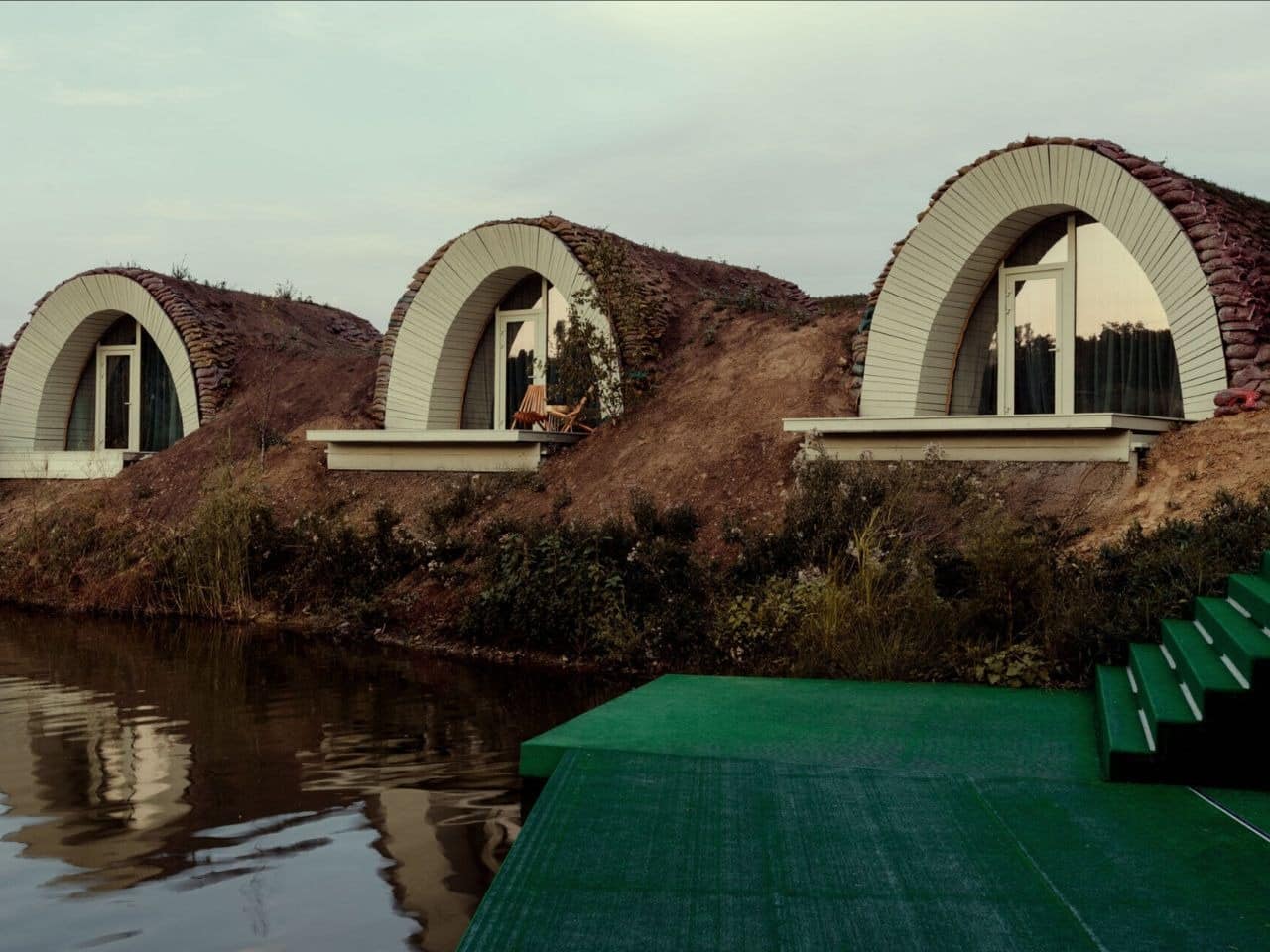 Hobbit Wake Houses integrated into Moldova's natural terrain