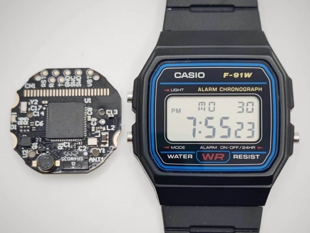 Classic LCD display of Casio F-91W