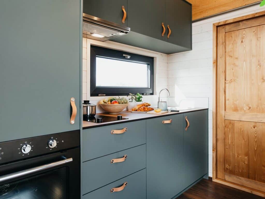 Fully equipped kitchen inside Tiny Getaway small house