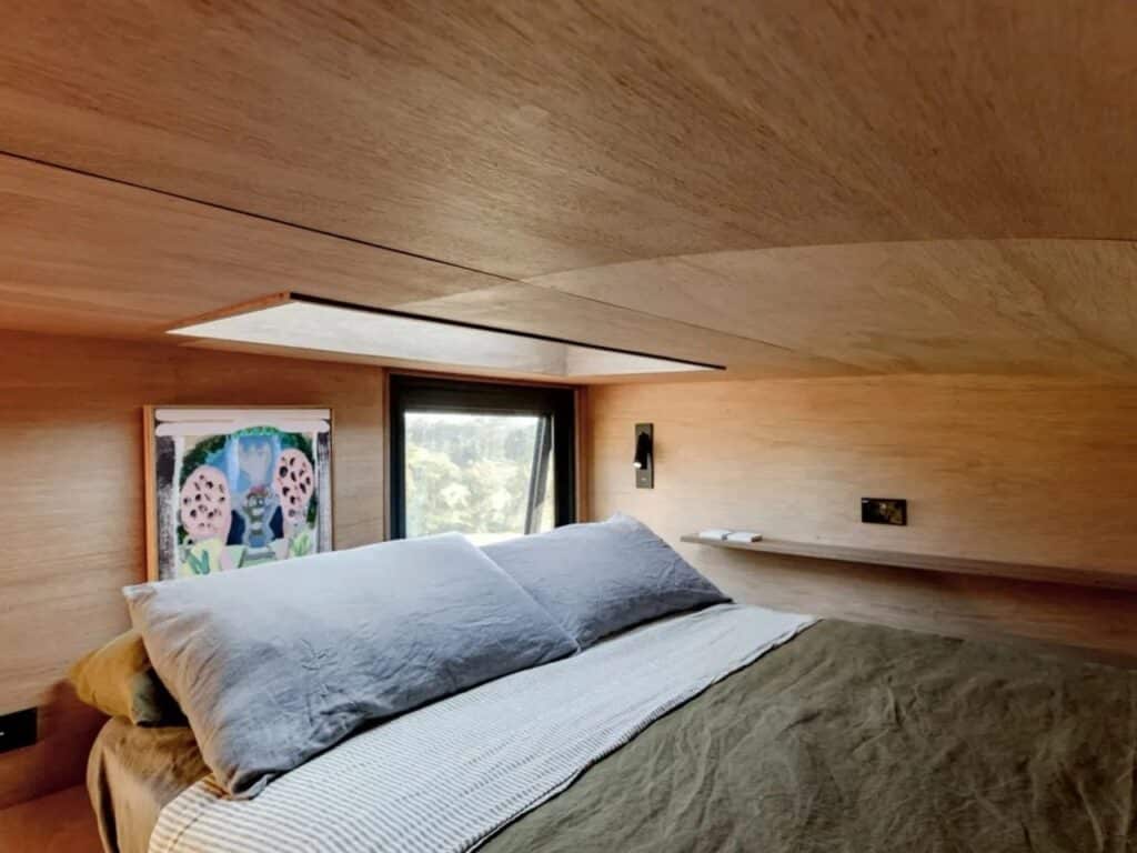 Bunk bed and loft with skylight for stargazing