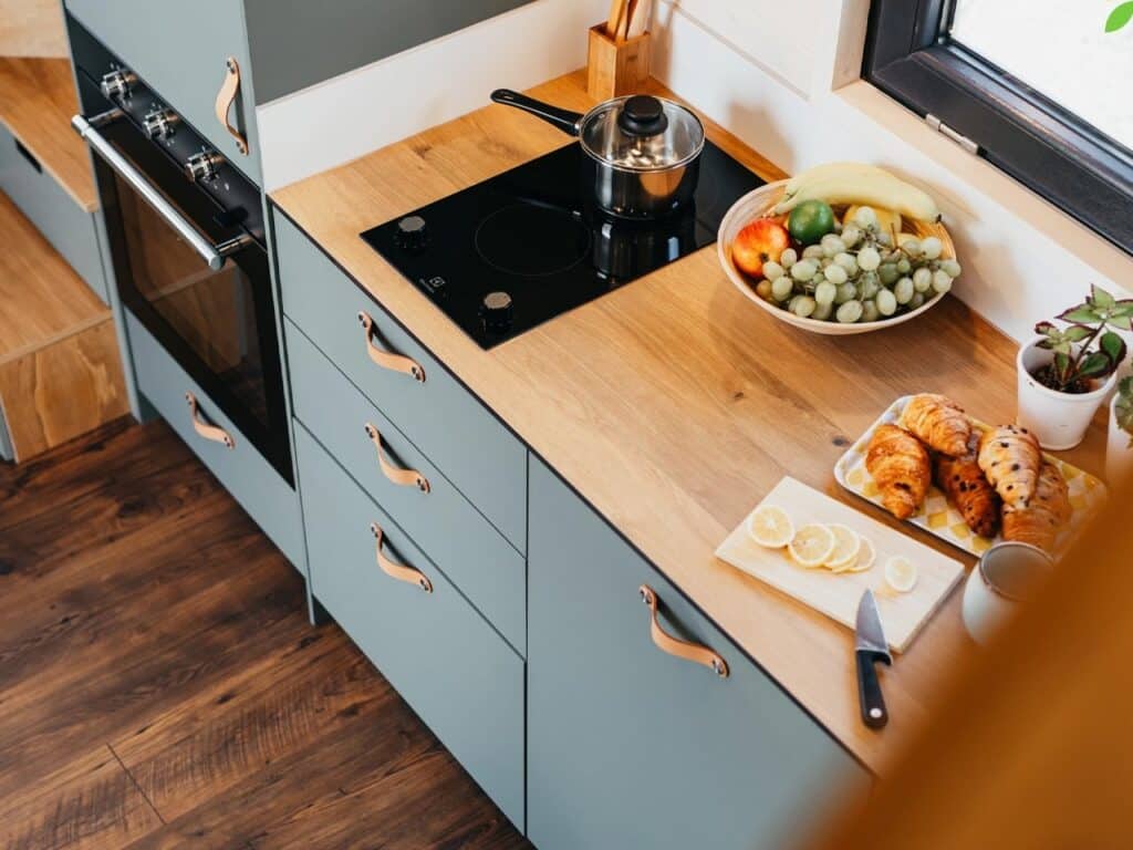 Fully equipped kitchen inside Tiny Getaway small house