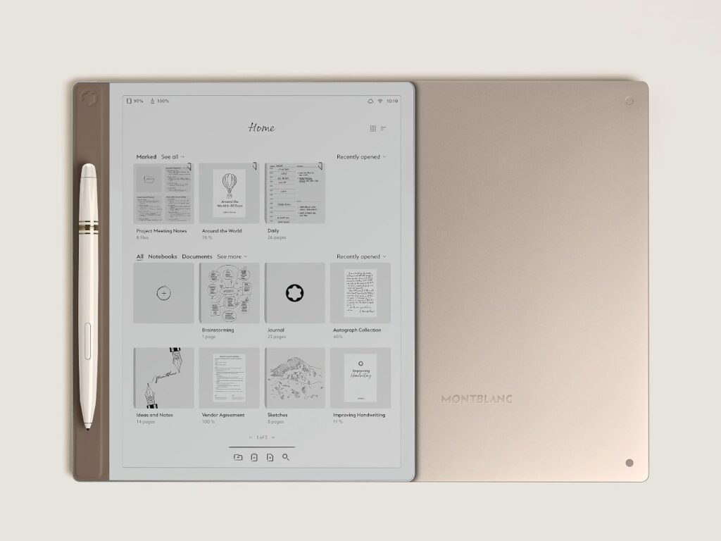High-resolution E Ink display resembling paper for a comfortable writing experience