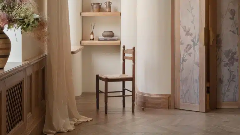 HE.D Group designs Love by the Moon boutique in Kyiv with hand-painted fabrics and custom timber joinery