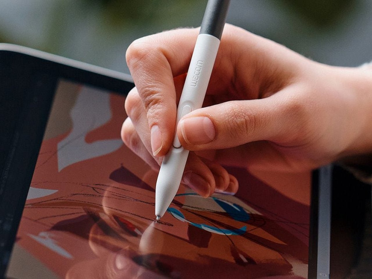 Wacom One 14 display with 1920x1080 resolution and slim bezels.
