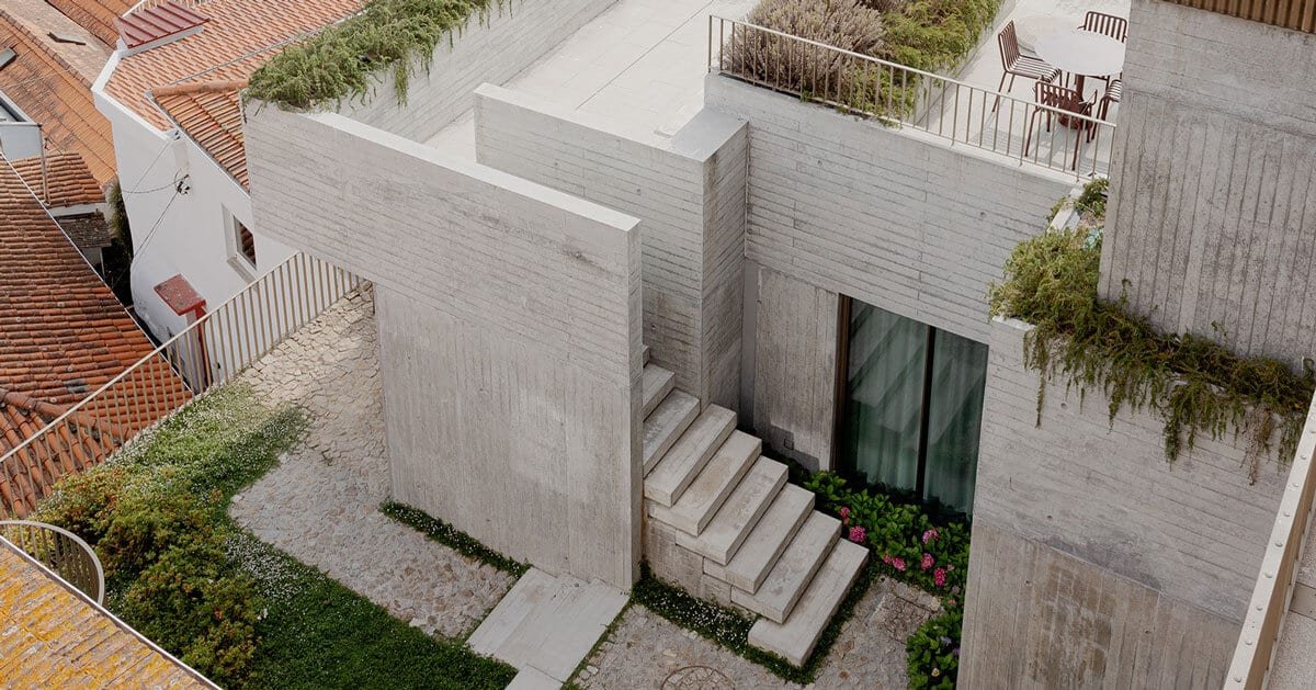 تم تجديد منزل Porto Residence Terraces Hillside مع طبقات خرسانية متداولة