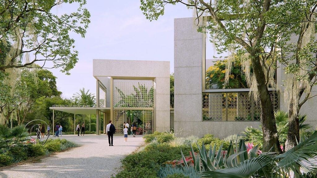 يكشف متحف فيرو بيتش للفنون في فلوريدا عن التصميم لأعمال الحلفاء التي تقودها الحرم الجامعي