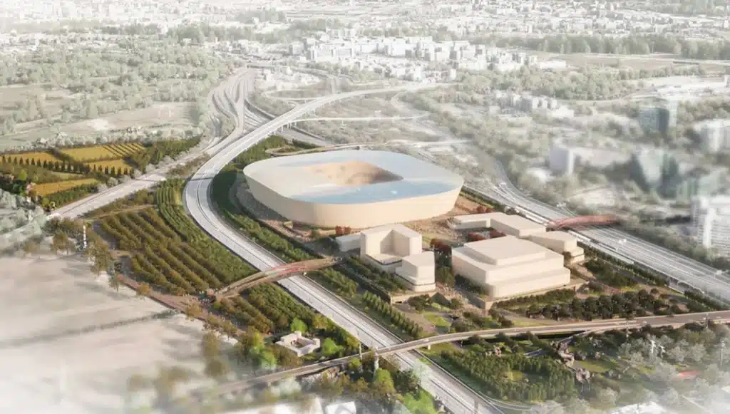 تصميم مقترح لاستاد ميلانو الجديد يعكس الحداثة والهوية المعمارية للمدينة.