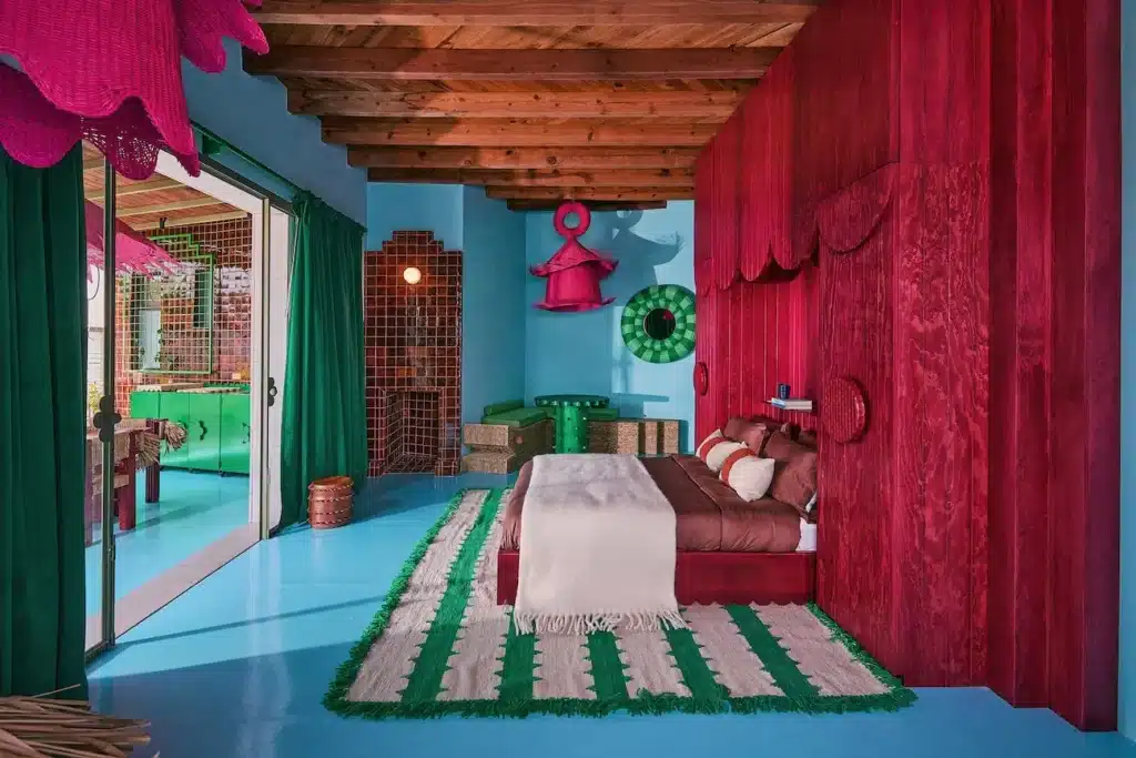 Architectural details inspired by traditional Mexican craft inside the Mesonia suite